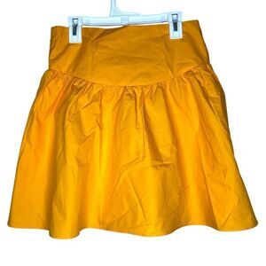 Susana Monaco Cotton Poplin Mini Skirt in Orange Small